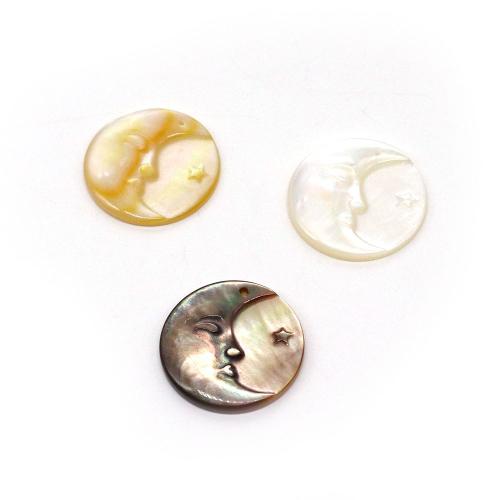 Shell Pendants, Flat Round, Carved, DIY, more colors for choice, 20mm, Sold By PC