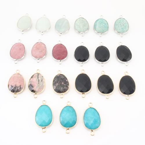 Edelstein-Connector, Edelstein, mit Messing, flachoval, DIY & facettierte, keine, 31x18x6mm, verkauft von PC