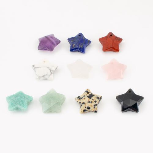 Ювелирные подвески из драгоценных камней, Полудрагоценный камень, Звезда, DIY & граненый, Много цветов для выбора, 20x20x7mm, продается PC