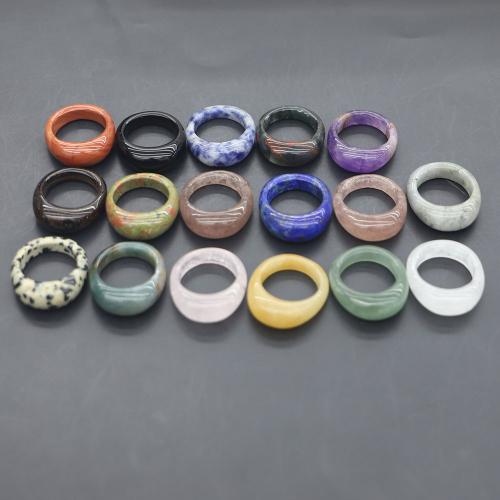 Полудрагоценный камень Кольцо, полированный, различные материалы для выбора & Мужская, 28x24x9mm, размер:8, продается PC