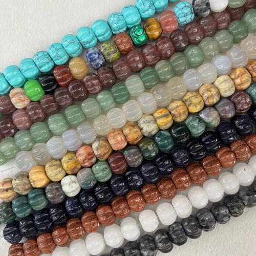 Gemstone Jewelry Beads, Pumpkin, DIY & different materials for choice, 8x14mm, Approx 20PCs/Strand, Sold By Strand