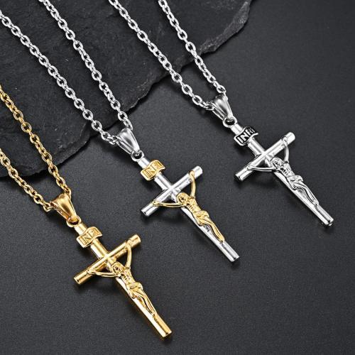 Нержавеющая сталь крест подвески, нержавеющая сталь, Kресты, Другое покрытие, DIY, Много цветов для выбора, 15x52mm, продается PC