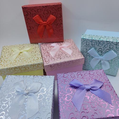 бумага подарочная коробочка, Квадратная форма, Пылезащитный & различные модели для выбора, разноцветный, 90x90x55mm, 360ПК/Лот, продается Лот