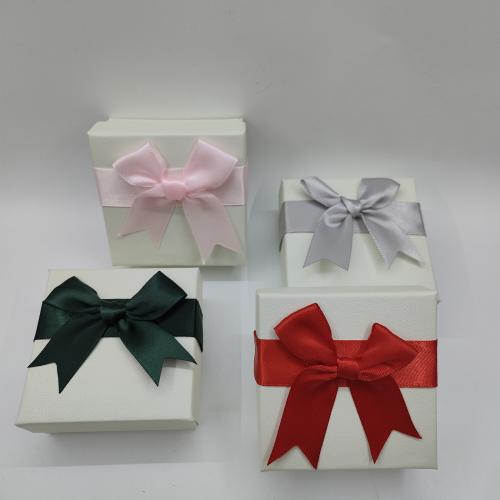 Подарочные коробочки для ювелирных изделий, бумага, Квадратная форма, Пылезащитный & с ленту бантом украшения, разноцветный, 70x70x35mm, 24ПК/Лот, продается Лот
