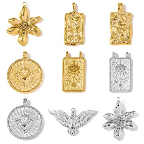 Stainless Steel Pendants, 304 Stainless Steel, plated, DIY & different styles for choice, 3PCs/Bag, Sold By Bag