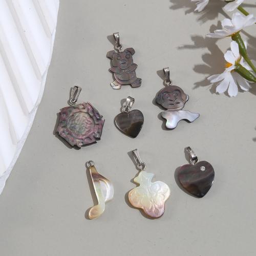 Natural Black Shell Pendants, polished, DIY & different styles for choice, Sold By PC