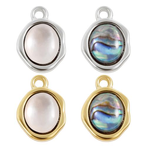 Ювелирные подвески из нержавеющей стали, Нержавеющая сталь 304, с Ракушка, Другое покрытие, DIY, Много цветов для выбора, 10ПК/сумка, продается сумка