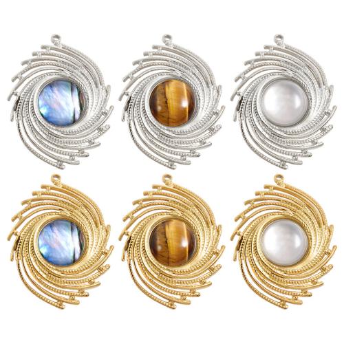 Stainless Steel Pendants, 304 Stainless Steel, with Shell, plated, DIY, more colors for choice, 10PCs/Bag, Sold By Bag