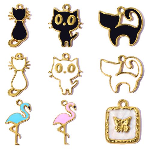 Acier inoxydable animaux Pendentifs, Acier inoxydable 304, Placage, DIY & styles différents pour le choix & émail, Vendu par PC