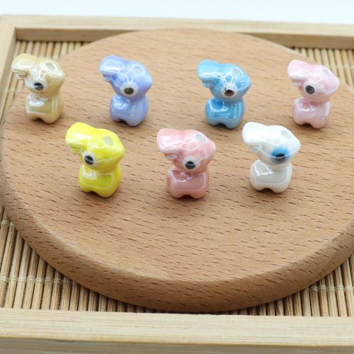 Perles bijoux en porcelaine, gazelle, Placage, DIY, plus de couleurs à choisir, 14.60x11.10mm, Trou:Environ 2.1mm, 100PC/sac, Vendu par sac