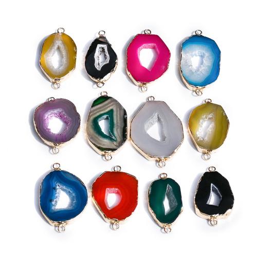 Ice Quartz Agate Connetor, irregular, DIY & hollow, more colors for choice, connector size 30-50mm, Sold By PC