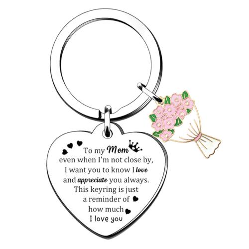 304 Stainless Steel Key Clasp, Heart, Mother Day Jewelry & with letter pattern & for woman, original color, Sold By PC