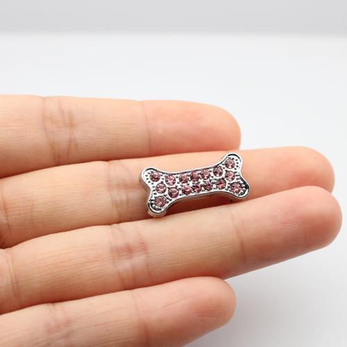 Perles en alliage de zinc strass , Placage, DIY & styles différents pour le choix & avec strass, Trou:Environ 8mm, Vendu par PC