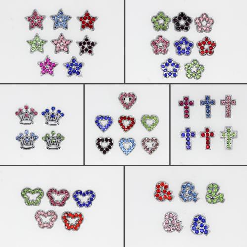 Perles en alliage de zinc strass , Placage, DIY & styles différents pour le choix & avec strass, Trou:Environ 8mm, Vendu par PC