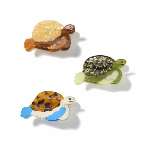 Hoja de acetato Garra de pelo, Tortuga, diseño océano & para mujer, más colores para la opción, 85x39x45mm, Vendido por UD