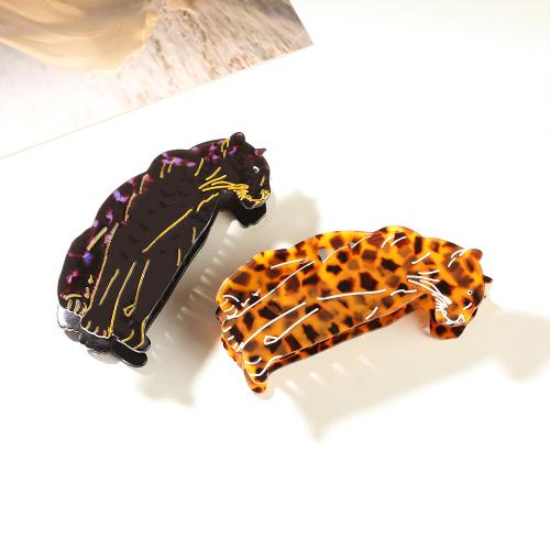Acetate Hair Claw Clip, Leopard, handmade, fashion jewelry & for woman, more colors for choice, 40x99mm, Sold By PC