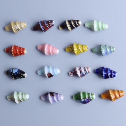 Ювелирный фарфоровый бусины, фарфор, Ракушка, DIY, Много цветов для выбора, 21x11mm, отверстие:Приблизительно 2mm, 100ПК/сумка, продается сумка