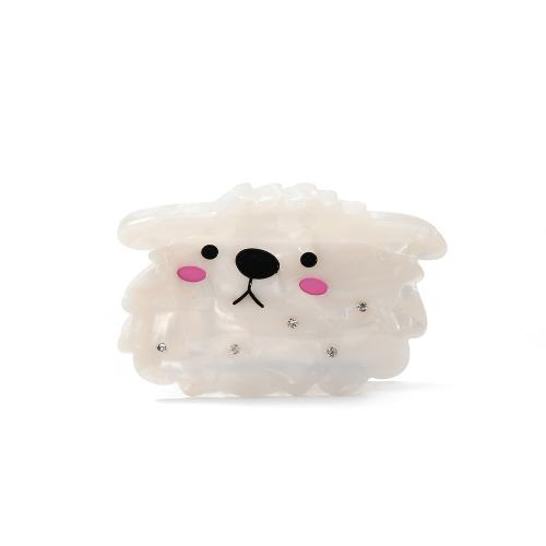 Feuille d'acétate griffes pince à cheveux, chien, Mignon & pour femme & avec strass, 84x42x50mm, Vendu par PC