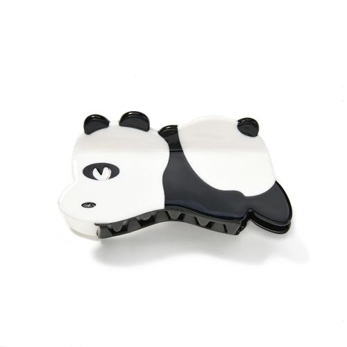 Acetate Hair Claw Clip, Panda, cute & for woman, 84x41x43mm, Sold By PC