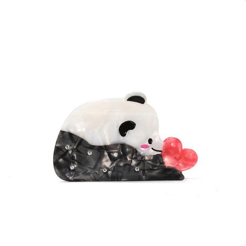 Acetat-Blatt Haarklammer, Panda, Niedlich & für Frau, 83x42x52mm, verkauft von PC