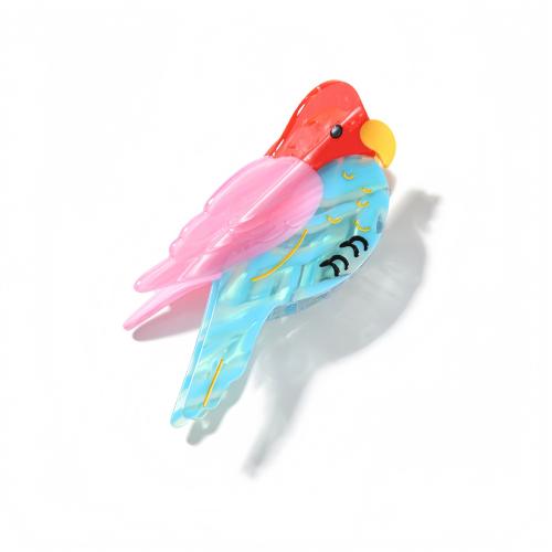 Acetat-Blatt Haarklammer, Vogel, Niedlich & für Frau, farbenfroh, 116x55x48mm, verkauft von PC