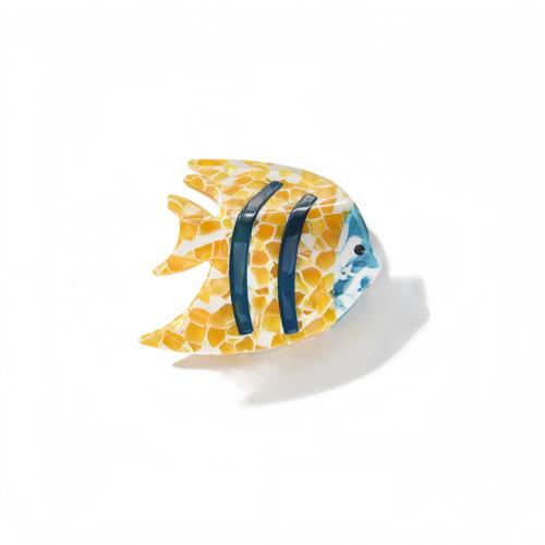 Ацетатный лист Заколка-крабик, Рыба, Милые & Женский, 55x55x45mm, продается PC