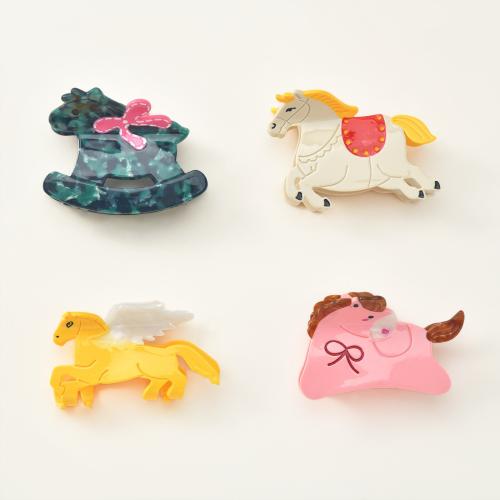 Acetate Hair Claw Clip, Horse, cute & different styles for choice & for woman, 100x55x50mm, Sold By PC