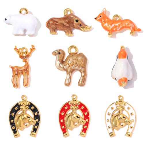 Stainless Steel Animal Pendants, 304 Stainless Steel, gold color plated, DIY & different styles for choice & enamel, 3PCs/Bag, Sold By Bag