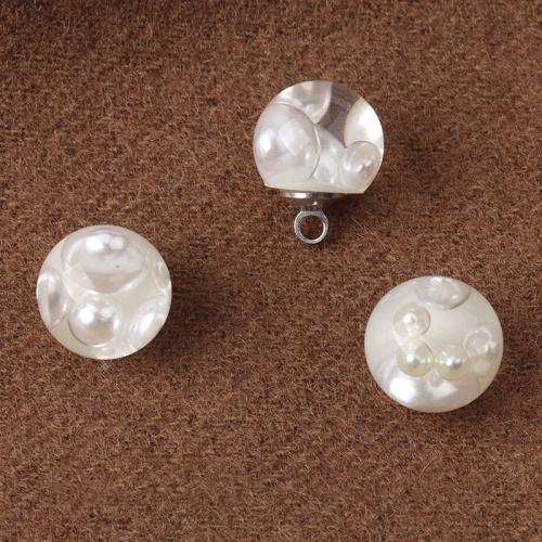 Harz Ösenknöpfe, DIY, weiß, 11mm, 50PCs/Tasche, verkauft von Tasche