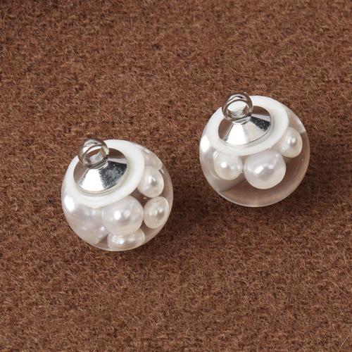 Harz Ösenknöpfe, DIY, weiß, 11.50mm, 50PCs/Tasche, verkauft von Tasche