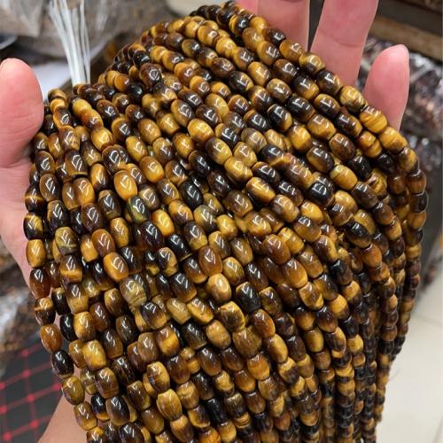 Natural Tiger Eye Beads, DIY, 6x9mm, Approx 44PCs/Strand, Sold By Strand