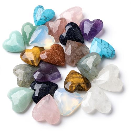 Gemstone Jewelry Beads, Heart, DIY & different materials for choice & faceted, 17.25x17.50mm, Sold By PC