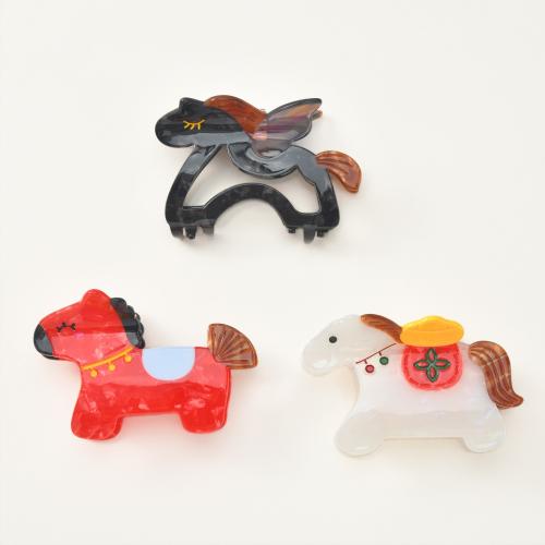 Acetate Hair Claw Clip, Horse, cute & different styles for choice & for woman, 100x55x50mm, Sold By PC