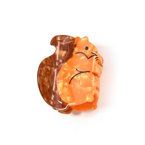 Acetat-Blatt Haarklammer, Eichhörnchen, Niedlich & für Frau, 73x55x46mm, verkauft von PC