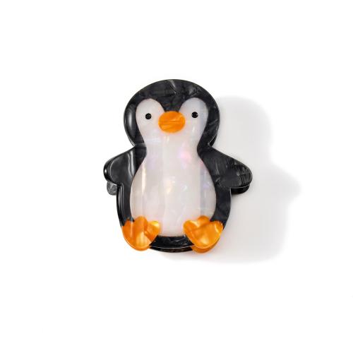 Acetat-Blatt Haarklammer, Pinguin, Niedlich & für Frau, 70x42x82mm, verkauft von PC