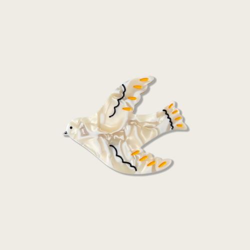 Acetat-Blatt Haarschnabel, mit Zinklegierung, Vogel, Niedlich & für Frau, 63x49mm, verkauft von PC