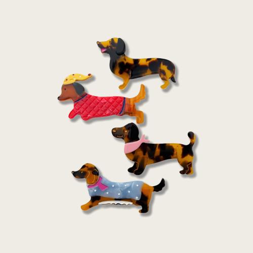 Acetate Alligator Hair Clip, with Tibetan Style, Dog, cute & different styles for choice & for woman, 73x43mm, Sold By PC