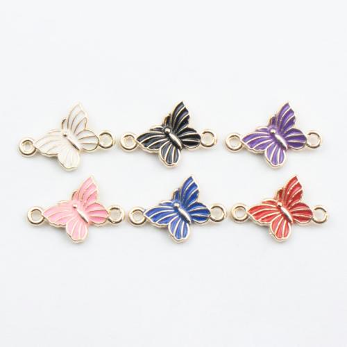 Animal Tibetan Style Connector, Butterfly, gold color plated, DIY & enamel & 1/1 loop, more colors for choice, 19x13mm, Sold By PC