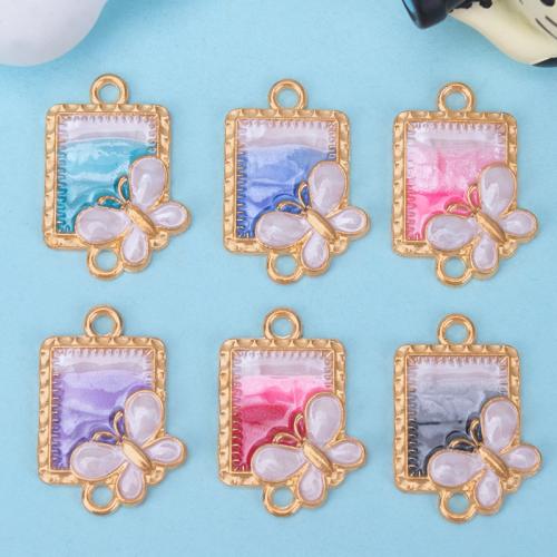 Tier Zinklegierung Schmuckverbinder, goldfarben plattiert, DIY & Emaille & 1/1-Schleife, keine, 15x22mm, verkauft von PC