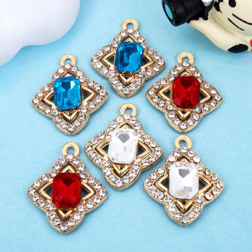 Tibetan Style Rhinestone Pendants, gold color plated, DIY & with rhinestone, more colors for choice, 17x21mm, Sold By PC