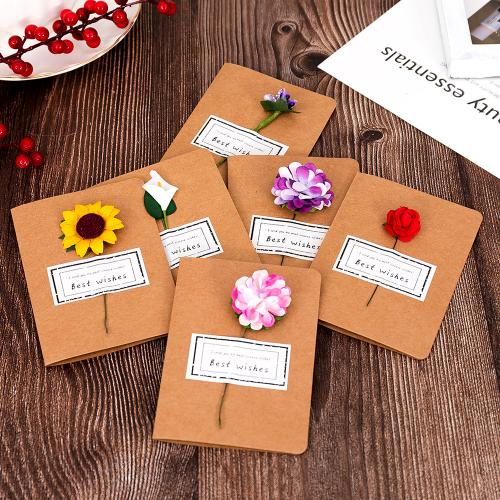 бумага-крафгобёртка открытки, с Сухих цветов, Печати, с цветочным узором, Много цветов для выбора, 105x75mm, продается PC