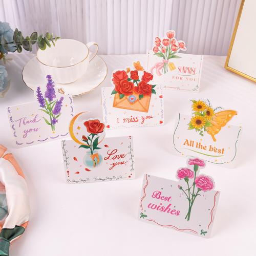 картон открытки, Печати, различные модели для выбора & с цветочным узором, 136x98mm, продается PC