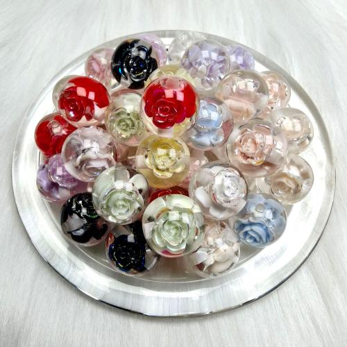 Resin Jewelry Beads, Rose, DIY & enamel, more colors for choice, 16mm, Sold By PC