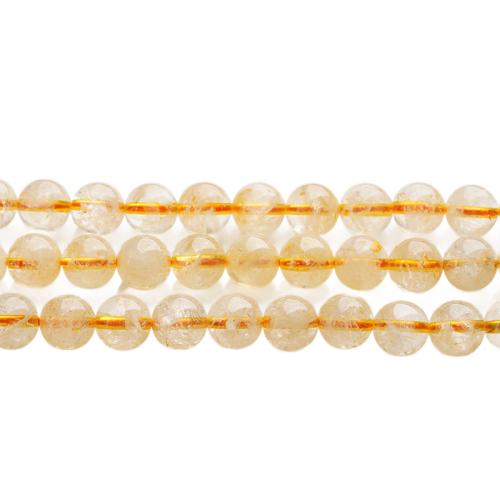 Natural Citrine Beads, Round, DIY & different size for choice, Sold By Strand