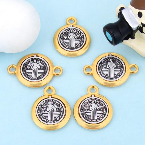 Tibetan Style Connector, Flat Round, plated, DIY & different styles for choice & blacken, more colors for choice, Sold By PC