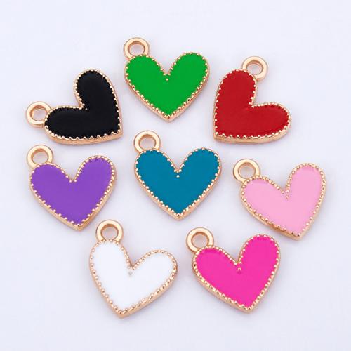 Tibetan Style Enamel Pendants, Heart, plated, DIY, more colors for choice, 12x13mm, Sold By PC