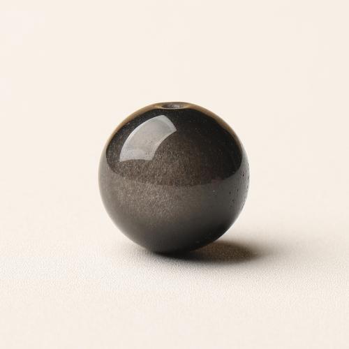 Gemstone Jewelry Beads, Silver Obsidian, Round, polished, DIY & different size for choice, Sold By PC