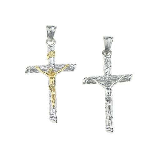 Stainless Steel Cross Pendants, 304 Stainless Steel, Crucifix Cross, plated, DIY, more colors for choice, 22x41x5mm, Hole:Approx 3x6mm, Sold By PC