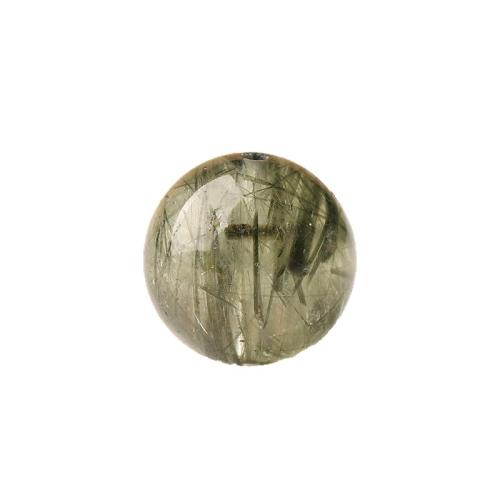 Natural Quartz Jewelry Beads, Rutilated Quartz, Round, DIY & different size for choice, green, Sold By PC