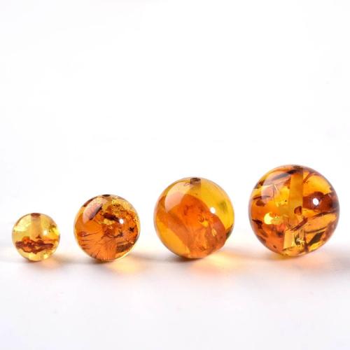 Gemstone Jewelry Beads, Amber, Round, polished, DIY & different size for choice, Sold By PC